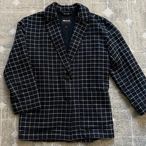 Madewell Waffleback Shaw Blazer in Windowpane, size S - Picture 5 of 6